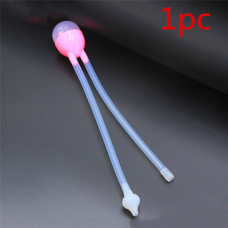 1pc pink 1/2 шт детский безопасный пылесос для носа, Вакуумный аспиратор для всасывания слизи носа, аспиратор для дыхания, удобный уход за здоровыми детьми - Цвет: 1pc pink