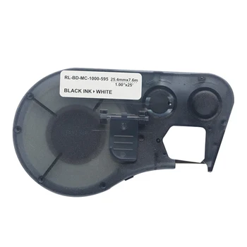 

2020 New for MC-1000-595 25.4mm Width Label Tape Black/White Compatible for BMP-41BMP-51 BMP-53 PC Linked Label Printers