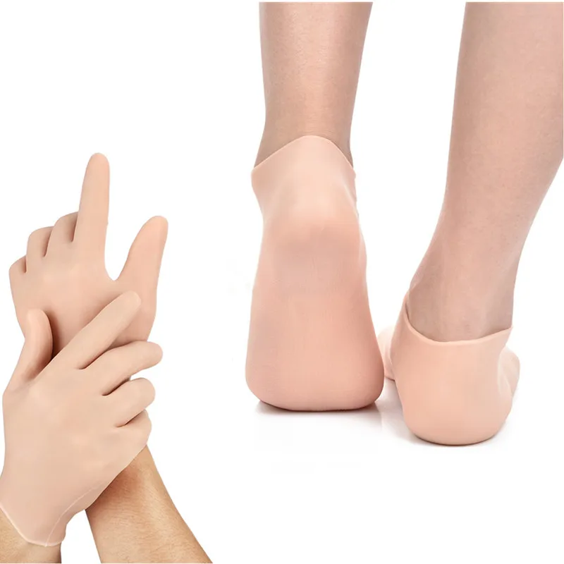 

4/2 Pcs Moisturizing Gel Silicone Gel Socks Feet Hands Care Socks Gloves Foot Hand Protectors Anti Cracking Spa Skin Care Tool