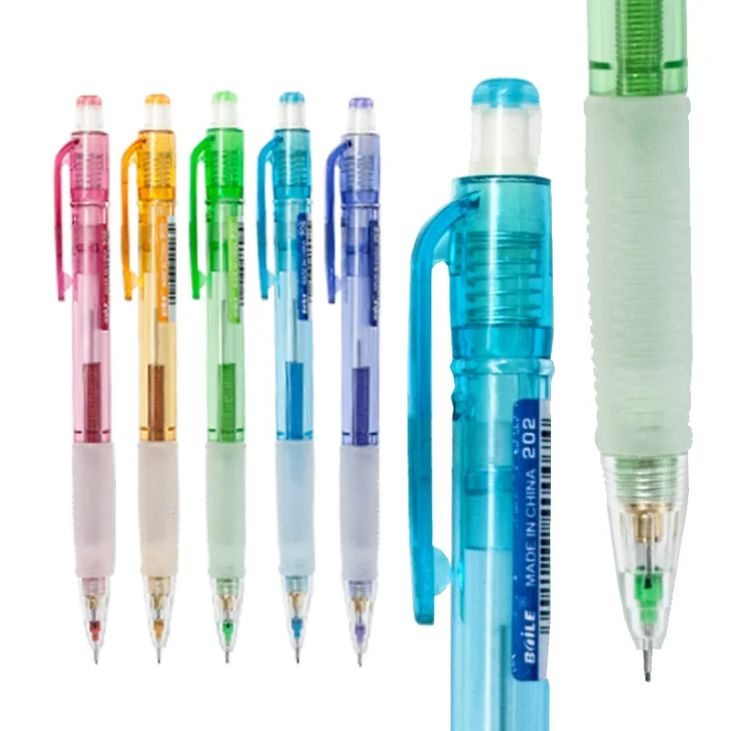 

1PC 0.5/0.7mm Mechanical Pencil Colored Plastic 2B Automatic Pencils with a Mini Eraser School Office Supplies Korean Stationery