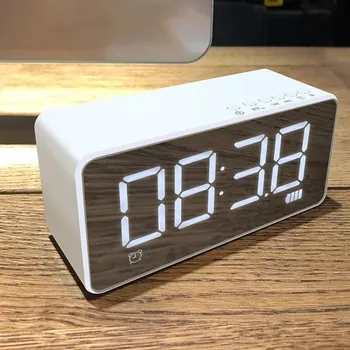 

Wireless Bluetooth Alarm Clock Stereo Clock Card Portable Mirror Small Speaker Home Desktop Alarm Clock