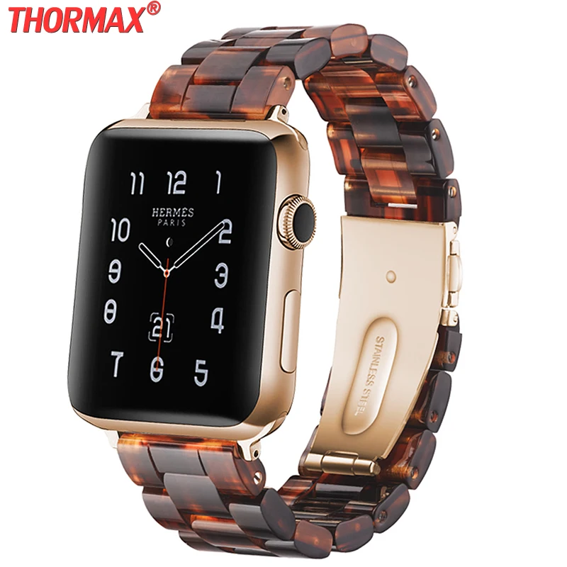 

18 colors Italian Resin Band for APPLE Watch 5 4 3 44MM/42MM Iwatch 40mm 38mm Bracelet Wrist Ceramic Strap Apple Watch Watchband