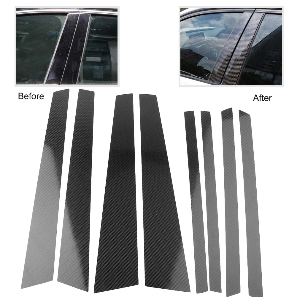 8Pcs Car Window B Pillars Moulding Trim Protective Cover For BMW X5 X5M