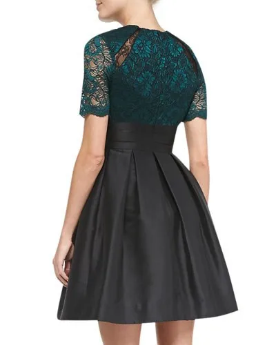 Vestidos de festa longo короткий рукав robe de soiree Новая мода горячее сексуальное кружевное нарядное платье короткое вечернее платье