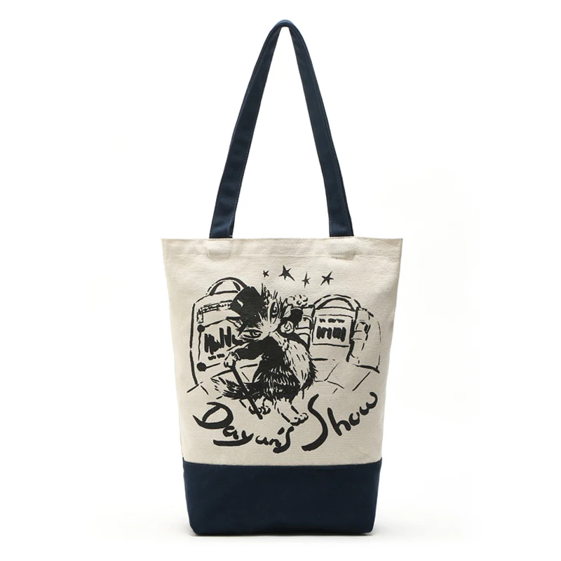 WULI SEVEN модная женская сумка-тоут японская оригинальная Милая парусиновая сумка для покупок с изображением кота молодежный рюкзак для девочек