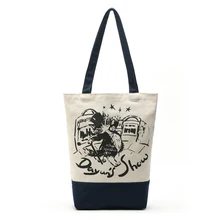 WULI SEVEN модная женская сумка-тоут японская оригинальная Милая парусиновая сумка для покупок с изображением кота молодежный рюкзак для девочек