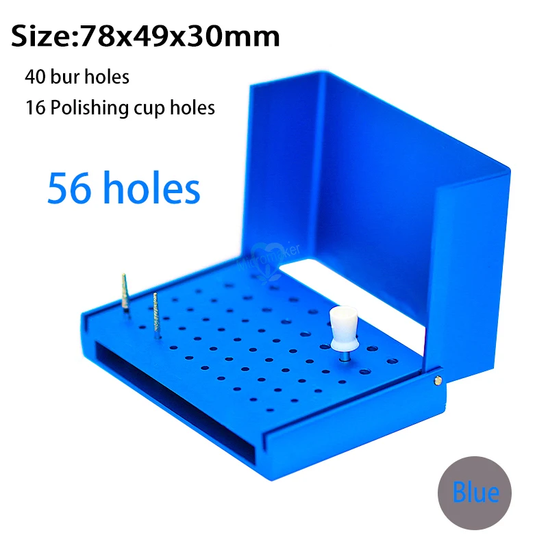 56hole blue 1 шт. держатель зубных боров автоклавной полировальная щетка чашка блок 56/86/100/152 с одним отверстием - Цвет: 56hole blue