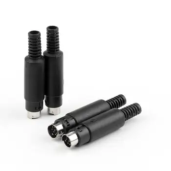 

Areyourshop 10 Pcs DIN Male Plug Mini 8Pin With Plastic Handle Adapter Soldering Cables