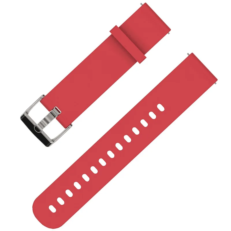 Универсальный силиконовый ремешок 18 мм 20 мм 22 мм 24 мм для apple watch samsung Galaxy, Wami Watch быстрая замена Браслет ремешок - Цвет ремешка: red