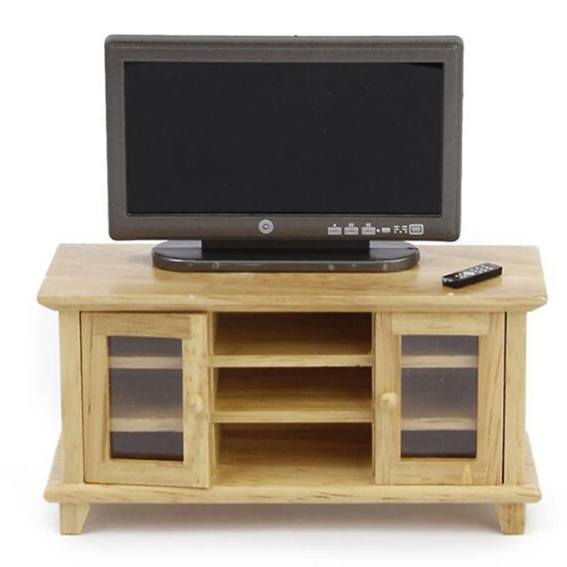 1/12 Scale Dollhouse Miniatures TV Cabinet Stand Table Wooden Toys Furniture Dolls House Handcrafted | Игрушки и хобби