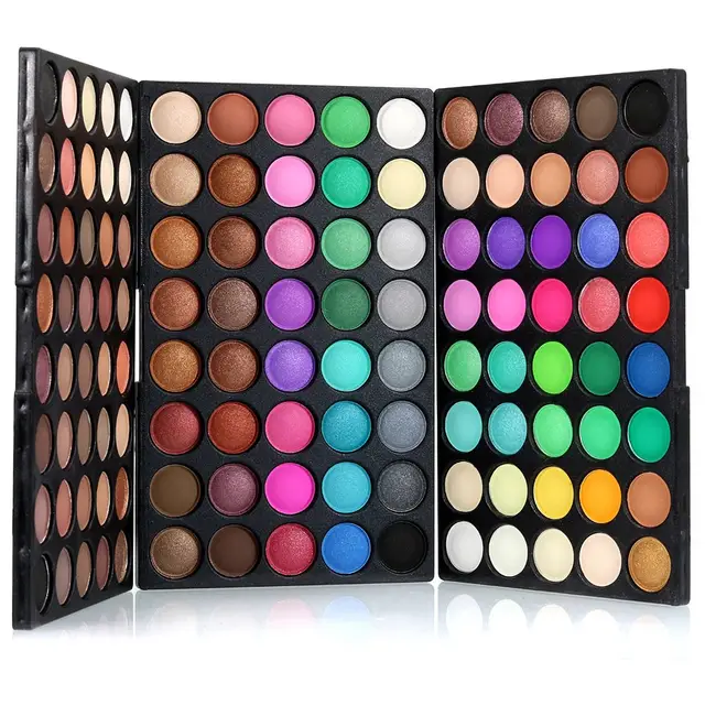 2021 Makeup Brand New Arrival 4 in 1 Color Board Eyeshadow Palette 60 Colors Neon Yellow Eye Pigment Matte Glitter Highlighter 120colors
