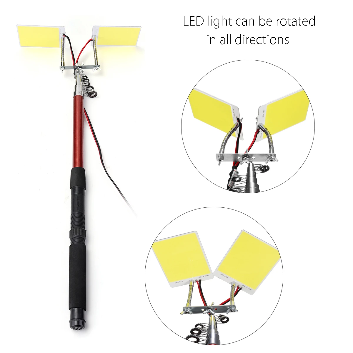 COB 12V LED Telescopic Fishing Rod Camping LIghts 48W 96W LED Road Trip  Street Lighting - AliExpress