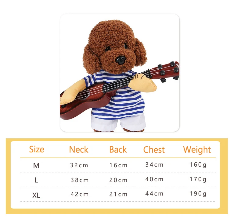 Spring Summer Pet Cat Clothes Funny Guitarist Change Outfit Costume for Cats Small Dogs Kitten Chihuahua Poodle Pet Cosplay (1)