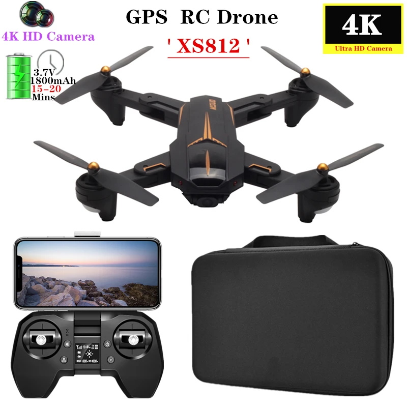 Дрон VISUO XS812 с GPS и широкоугольной камерой 4K HD | Игрушки хобби