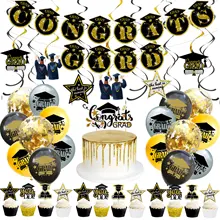 Graduation Balloons 2021 Party Decorations Congrats Grad Banner Backdrop Tablecloth Class of 2021 Photo Booth Props Supplies
