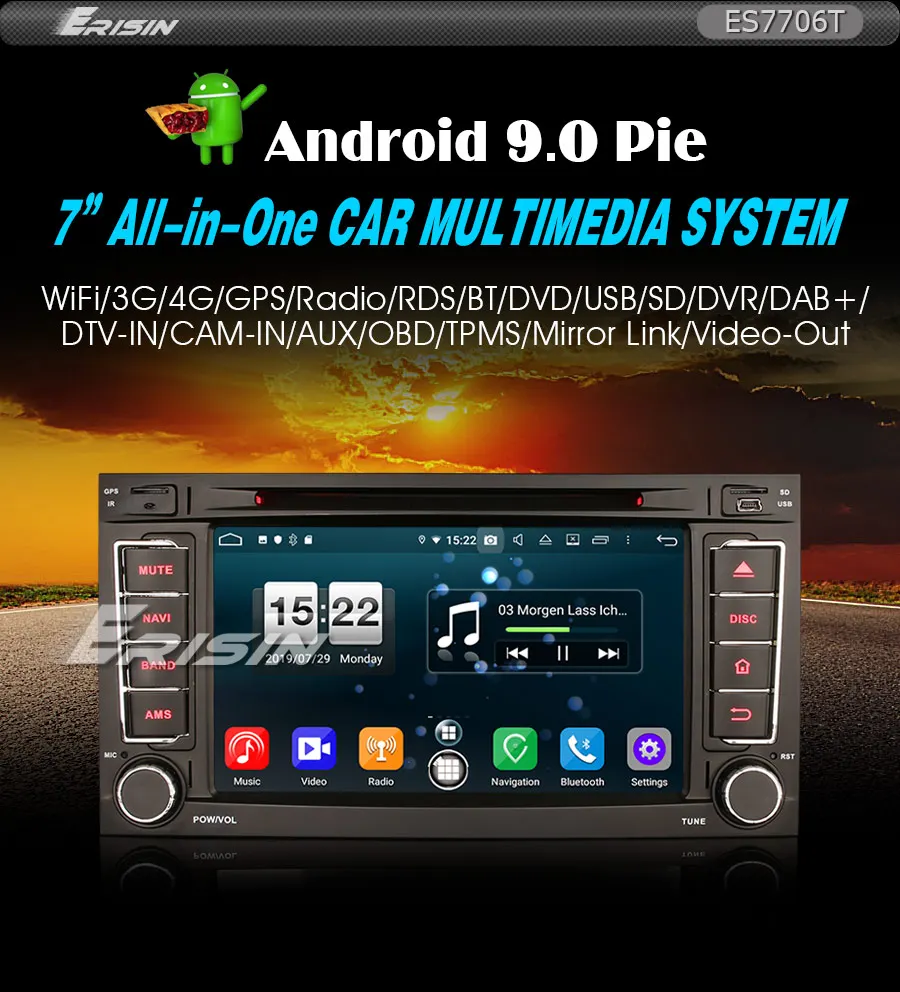 " Android 9,0 OS автомобильный DVD Мультимедиа Навигация GPS радио для Volkswagen Touareg 2004-2010 и Volkswagen T5 Multivan 2004-2009
