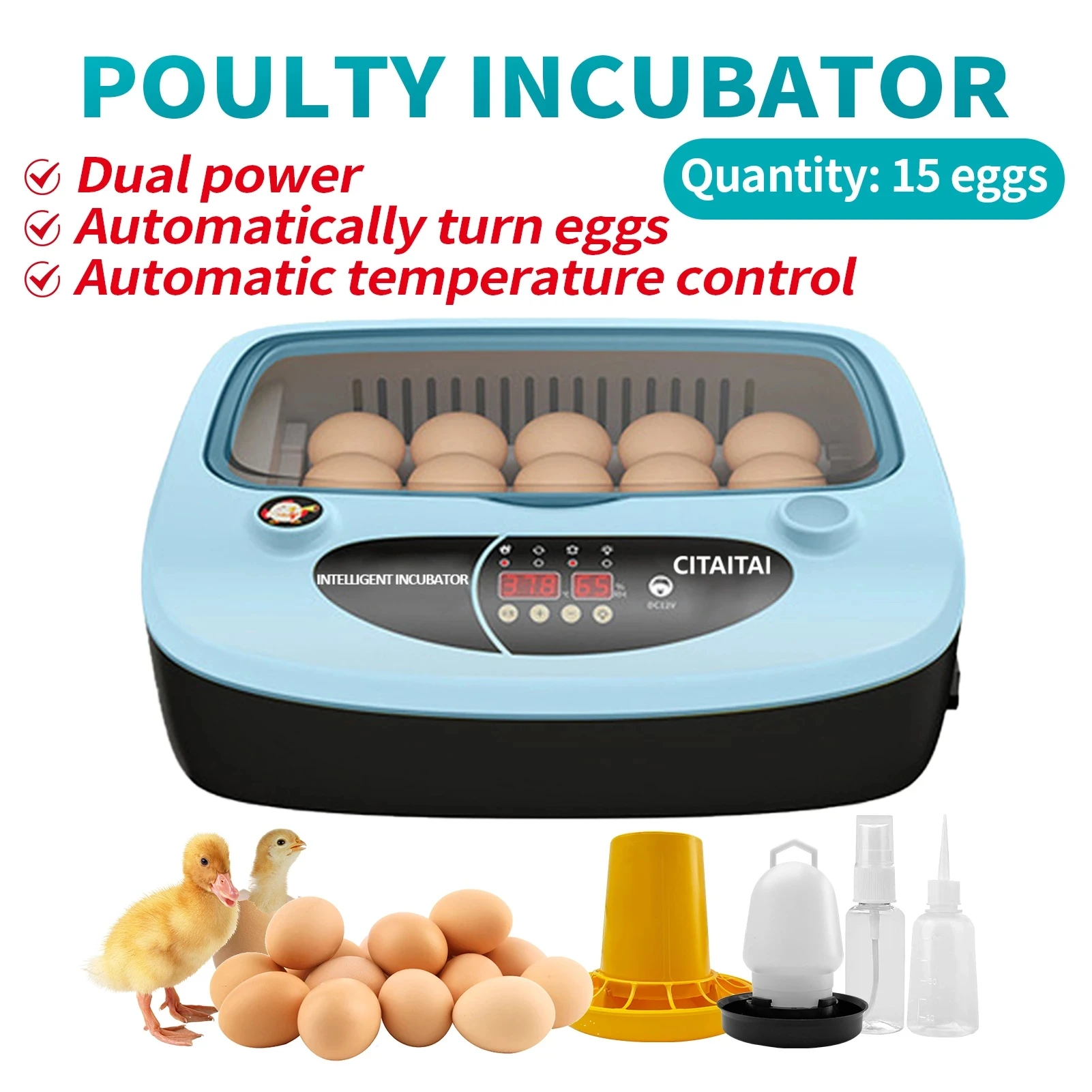 Automatic Incubator 15 Eggs Goose Duck Quail Pigeon Poultry Brooder Automatically Turn Hatching Machine инкубатор | Дом и сад