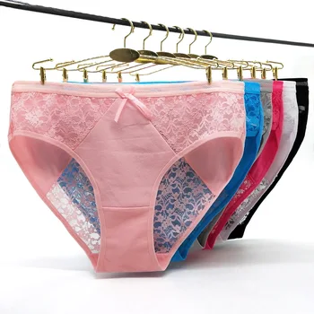 

wholesale 2XL/3XL/4XL Lace hot sell Women's Big yards Cotton Large briefs Underwear plus size lady Panties 89387