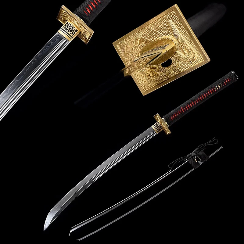 High Quality Officer Sword Katana Very Sharp Clay Tempered T10 Steel Blade Full 