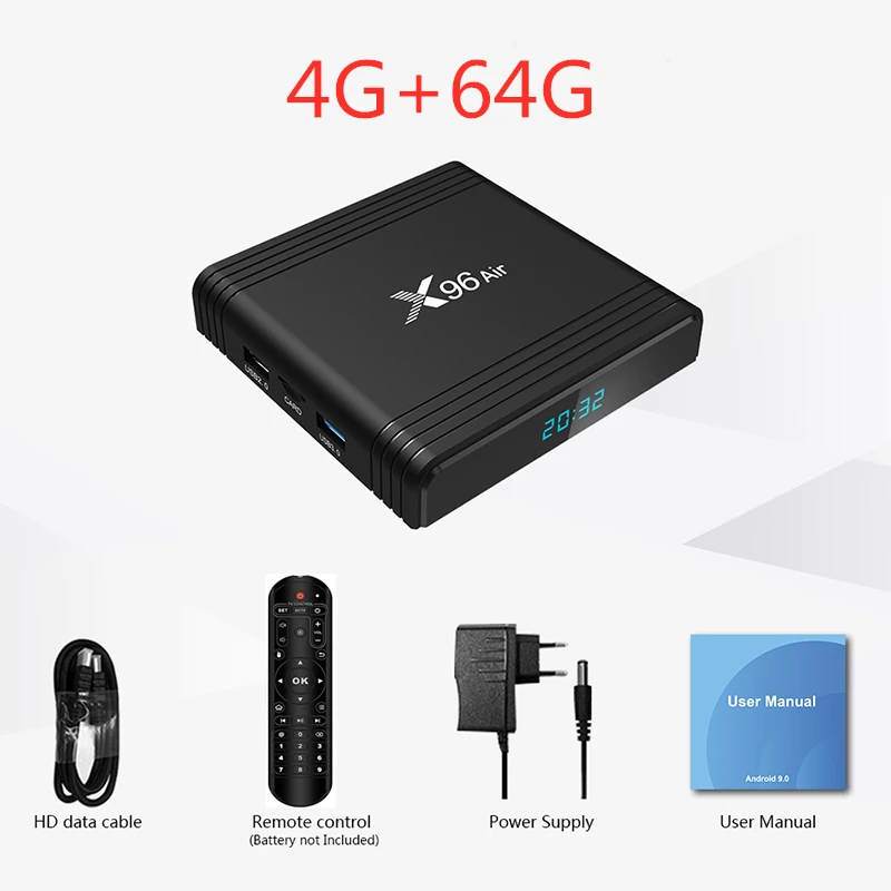 ТВ-приставка X96 Air Amlogic S905X3 Android 9,0 4 Гб 64 ГБ 32 ГБ Dual wifi 4K 8K 24fps Netflix 2 Гб 16 Гб телеприставка x96 mini - Цвет: 4G 64G