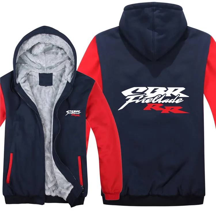 Мотоцикл CBR Fireblade толстовки куртка зимняя мужская повседневная шерстяная подкладка флис CBR Fireblade RR толстовки пуловер с капюшоном