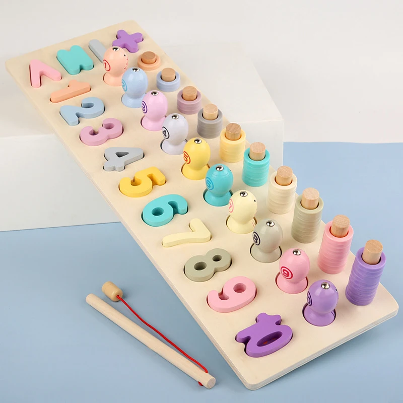

Fishing Pairing Memory 3 in 1Game Fun Block Board Game Educational Color Cognitive Ability Toys For Children Kids Gift