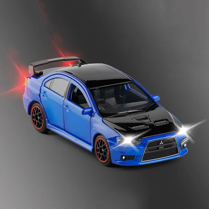 03 Моделирование 1/32 EVO X автомобили модель 6 открытая дверь Музыка Свет сплав игрушка Коллекция игрушечная машинка для детей - Цвет: 03