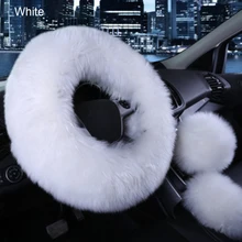 Автомобильные Чехлы На Руль длинные плюшевые теплые шерстяные ручные тормоза зимние автомобильные аксессуары крышка рулевого колеса с 38 см 3 шт./компл