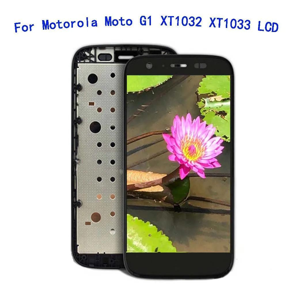 100% тест ЖК-дисплей для Motorola MOTO G G1 XT1032 XT1033 XT1039 ЖК-дисплей с сенсорным экраном дигитайзер в сборе с заменой рамки