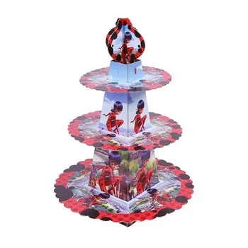 

1Pcs 3-Tier Cartoon Butterfly Bee Cake Stand Holder Cupcakes Butterfly Bee Cupcake Holder Party For Kid Boy Girl Birthday Decor