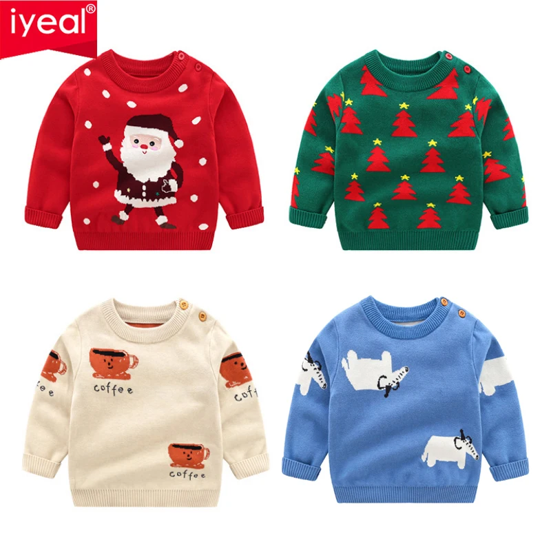 

IYEAL Autumn Baby Girl Sweater Toddler Boys O-Neck Tops Knitwear Long-Sleeve Cotton Cardigans Children Clothes Kids Sweater Coat