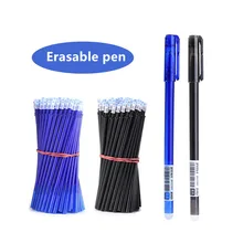 Ensemble de stylos effaçables à poignée lavable, bleu noir, stylo Gel d'écriture pour l'école et le bureau, fournitures de papeterie pour enfants 
