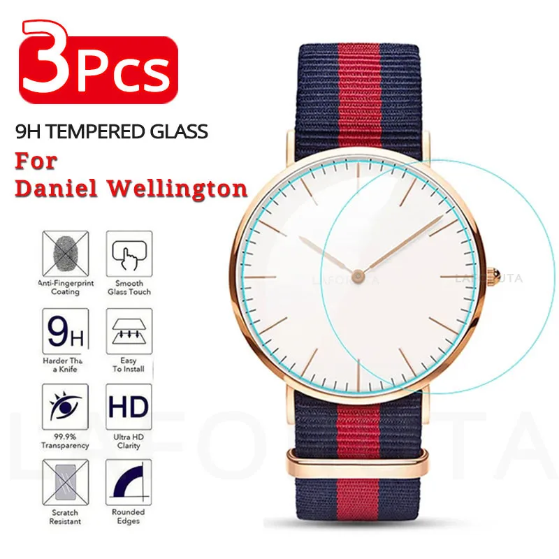 Buen valor Protector de pantalla de vidrio templado para reloj Daniel Wellington DW, diámetro de la cubierta 32mm 34mm 36mm 40mm, película protectora transparente para reloj DolGYyw7pBz