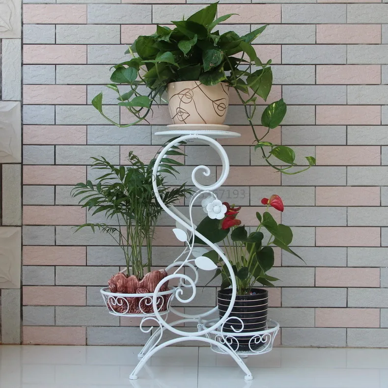 

Laocoon European Wrought Iron Flower A Living Room Solid Wood To Ground Flower Balcony Green Trailing Plants Multi-storey Bonsai