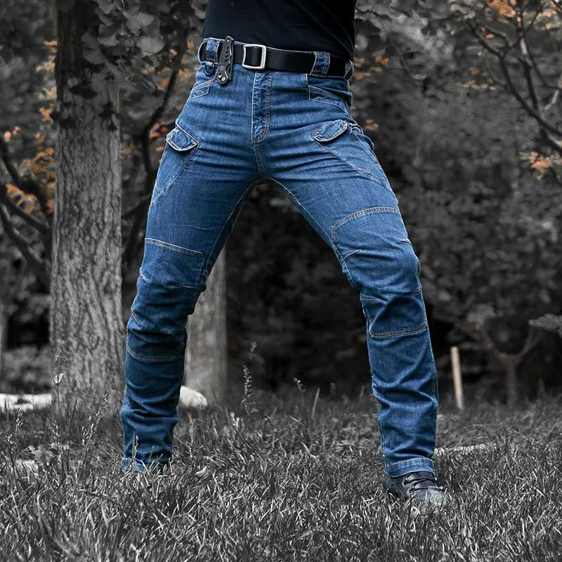 Mcikkny, мужские тактические джинсы-карго, брюки с несколькими карманами, военные повседневные джинсовые брюки для мужчин, размер S-3XL, для улицы