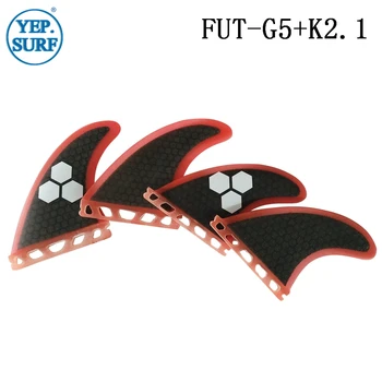

Surf fins Black color G5+K2.1 quad fin Fibreglass Fins FUT Surfboard Fin in surfing Surf FUT Fins