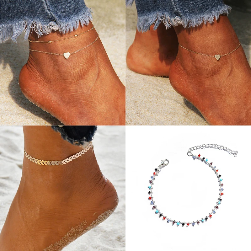 Boho Silver Color barefoot Anklets for Women Foot Chain Bohemian Ankle on Leg Bracelets Female foot Jewelry Summer beach Boho Silver Color barefoot Anklets for Women Foot Chain Bohemian Ankle on Leg Bracelets Female foot Jewelry Summer beach