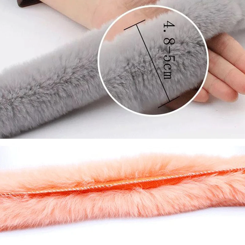 Thickened Artificial Rabbit Fur Trim Clothes Accessory Faux Fur Strips For Sweater Coat Hood Hat DIY Fluffy Garment Materials 5m fur fabric
