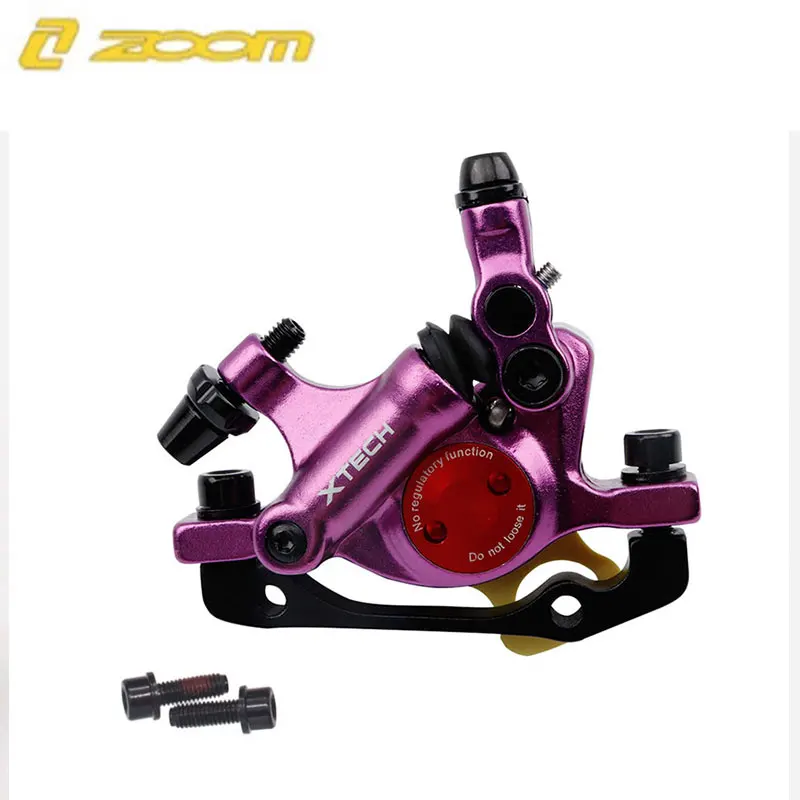 only front purple ZOOM HB-100 MTB велосипедный тормоз HB100 велосипедные тормоза суппорт с роторами запчасти для велосипеда гидравлический поршень двусторонний с v-тормозным рычагом - Цвет: only front purple