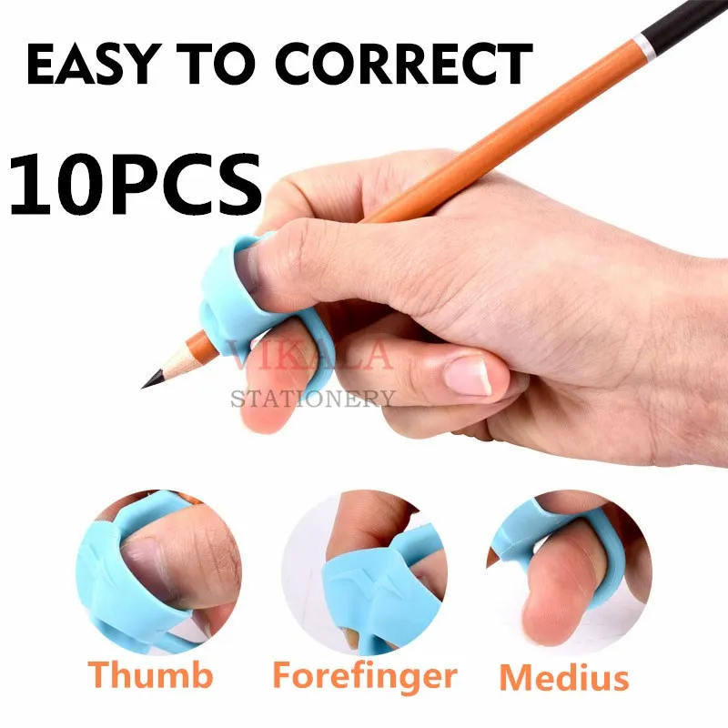 10pc Children Writing Pencil Pan Holder Kids Learning Practise Silicone Pen Aid Grip Posture Correction Device for Students 12pcs children writing pencil pen holder kids learning practise silicone pen aid grip posture correction device for students