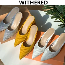 

Jenny&Dave Slippers Women Ins Fashion Blogger Hollow Out Cusp Genuine Leather Sexy Ball Heel Sandals Women Shoes Women Slippers