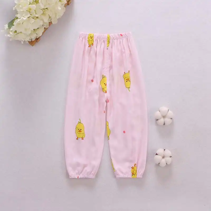 Summer New Style Men And Women Children Pants Bourette Anti Mosquito Pants Children Ankle Banded Pants Cotton Silk Lantern