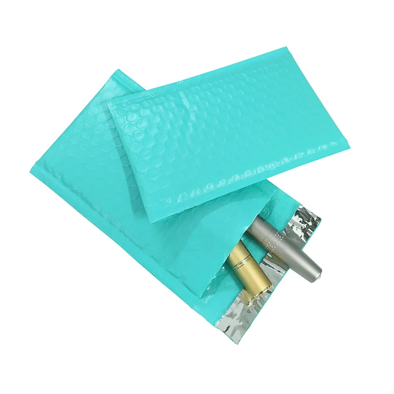 10 шт. #000 4x8 дюймов Teal Poly Bubble Mailer стеганый конверт Самоуплотняющаяся сумка для