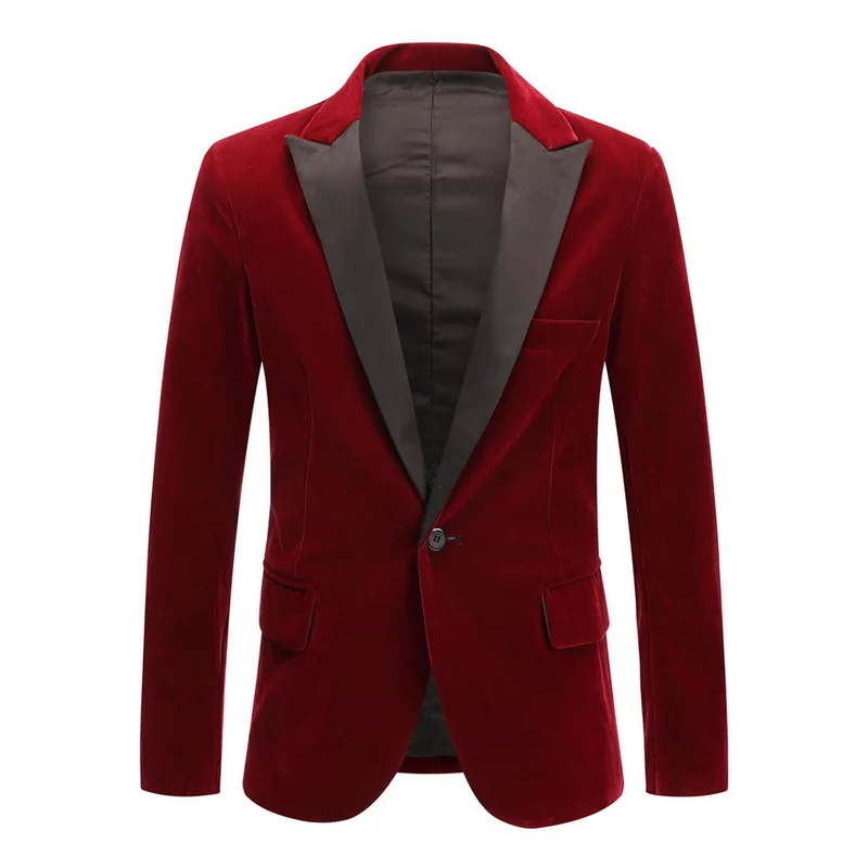 New Shiny Mens Blazer Jackets Vintage Velvet Suit Jackets Wedding Party Suit Jacket Groom Costume Stage Blazer Terno Masculino