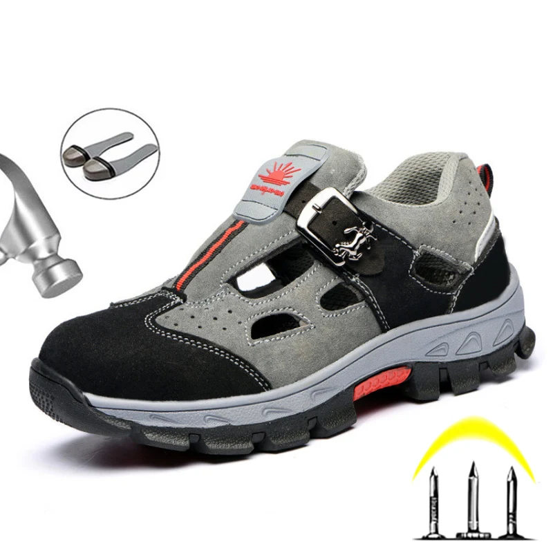 Zapatos de seguridad para hombre, botas de trabajo antiperforación indestructibles, ligeras y transpirables, sandalias de trabajo