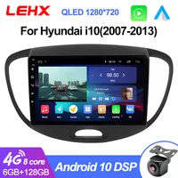 LEHX-reproductor Multimedia L6 Pro con GPS para coche, Radio Estéreo 2 din con Android 10, CarPlay, para Hyundai Grand I10 2008- 2012