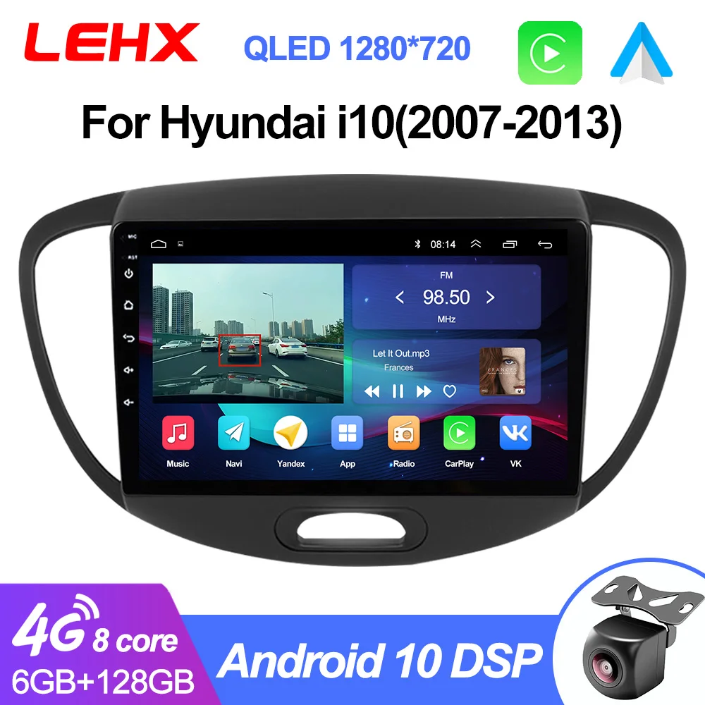 Автомагнитола LEHX L6 Pro 2 din Android 10 мультимедийный проигрыватель для Hyundai Grand I10 2008- 2012