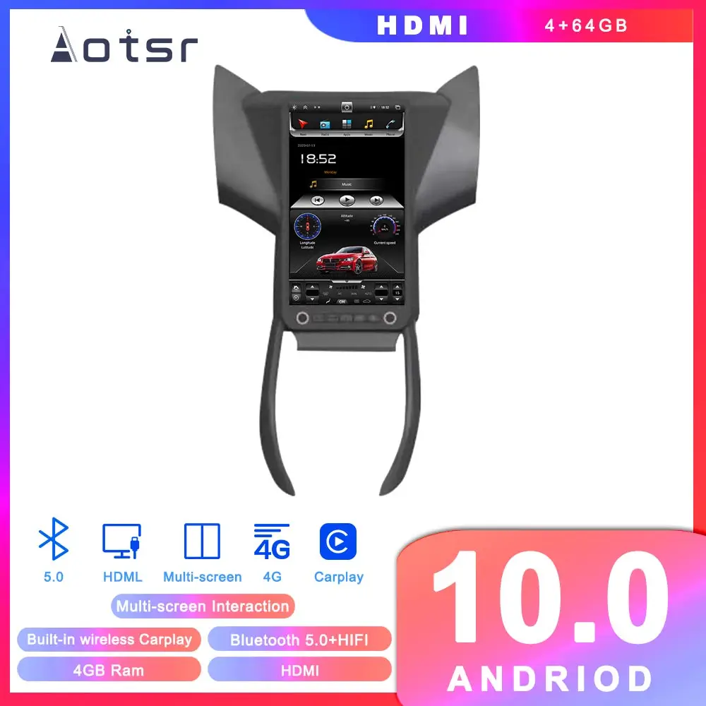 Tesla styel For Hyudnai Elantra 2010-2013 Android 10 PX6 Car DVD player GPS Navigation Auto radio Multimedia player Head Unit