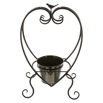 

1PC European Style Iron Art Flowerpot Decor Garden Flowerpot Ornament (Coffee)