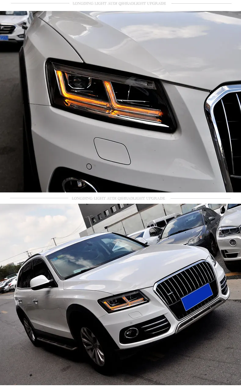 Автомобильный стильный головной фонарь для Audi-Q5 2009- светодиодный чехол для фар для Q5 все светодиодный Двойной Луч би-светодиодный объектив